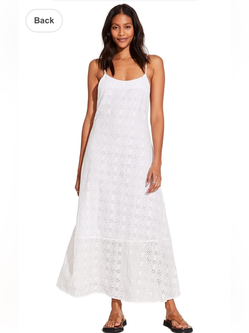 Vitamin A Womens  Mari Linen-Blend Maxi Dress, White, sz M